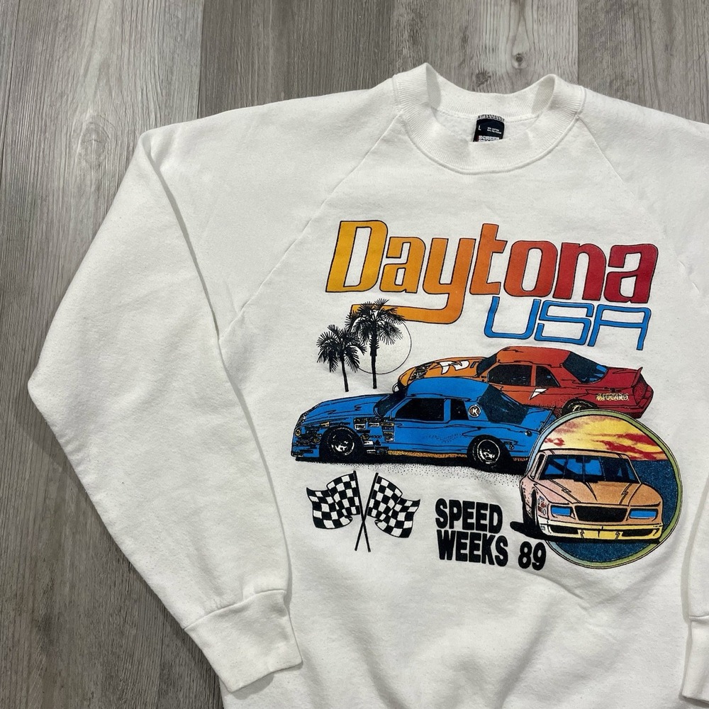 Vintage 1989 Daytona USA Speed Week 89 NASCAR Racing Size Medium‎ Sweatshirt